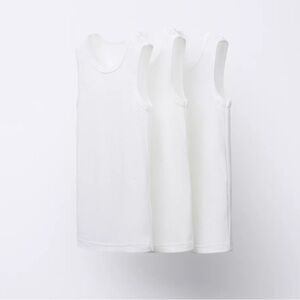 ZARA THREE-PACK OF BASIC SLEEVELESS T-SHIRTS